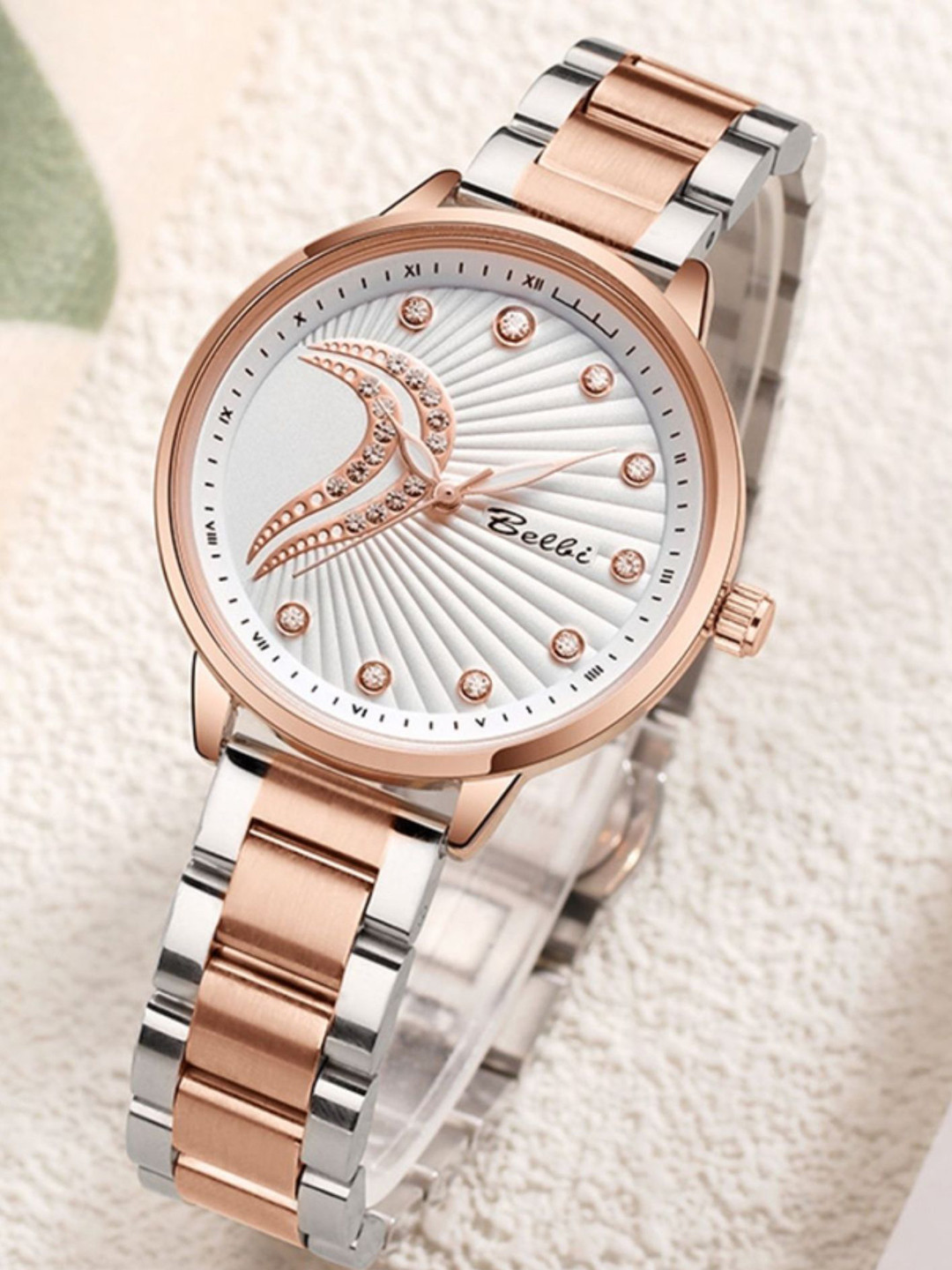 Belbi Women Embellished Dial & Bracelet Style Straps Analogue Watch BL24_726440879716