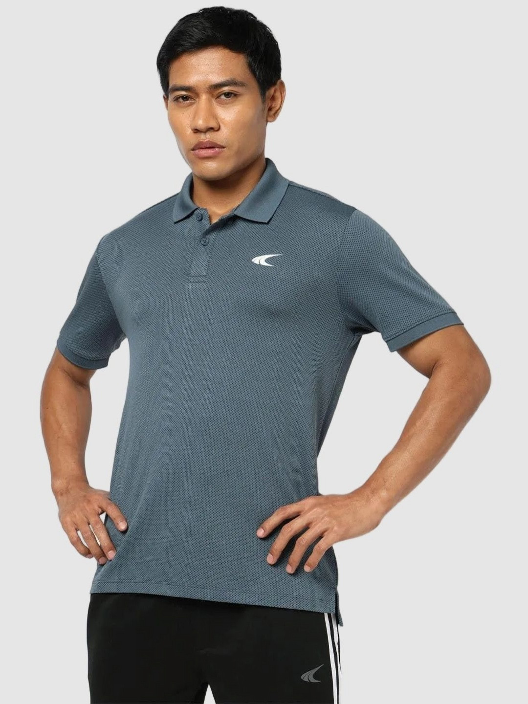 Performax Self Design Polo Collar Regular Fit Sports T-shirt