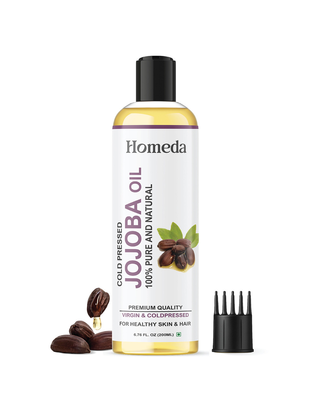 Homeda Cold Pressed Jojoba Massage Oil For Hair Growth & Face Glow - 200 ml