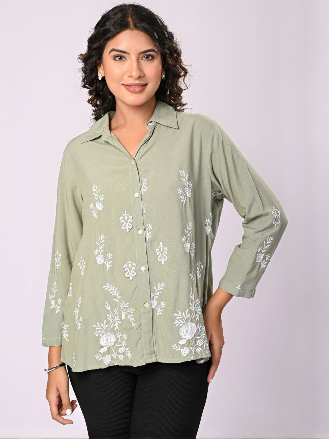 Zolo Label Embroidered Cotton Shirt