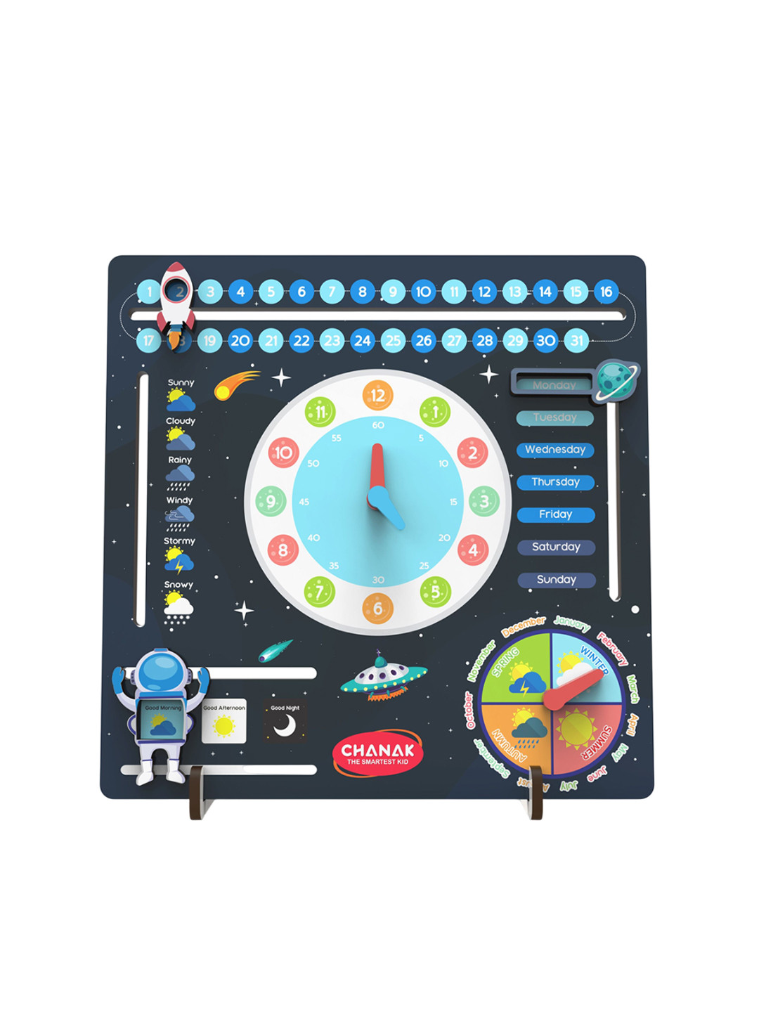 CHANAK Kids BPA Wooden Space Themed Free Skill Learning and Development Toys