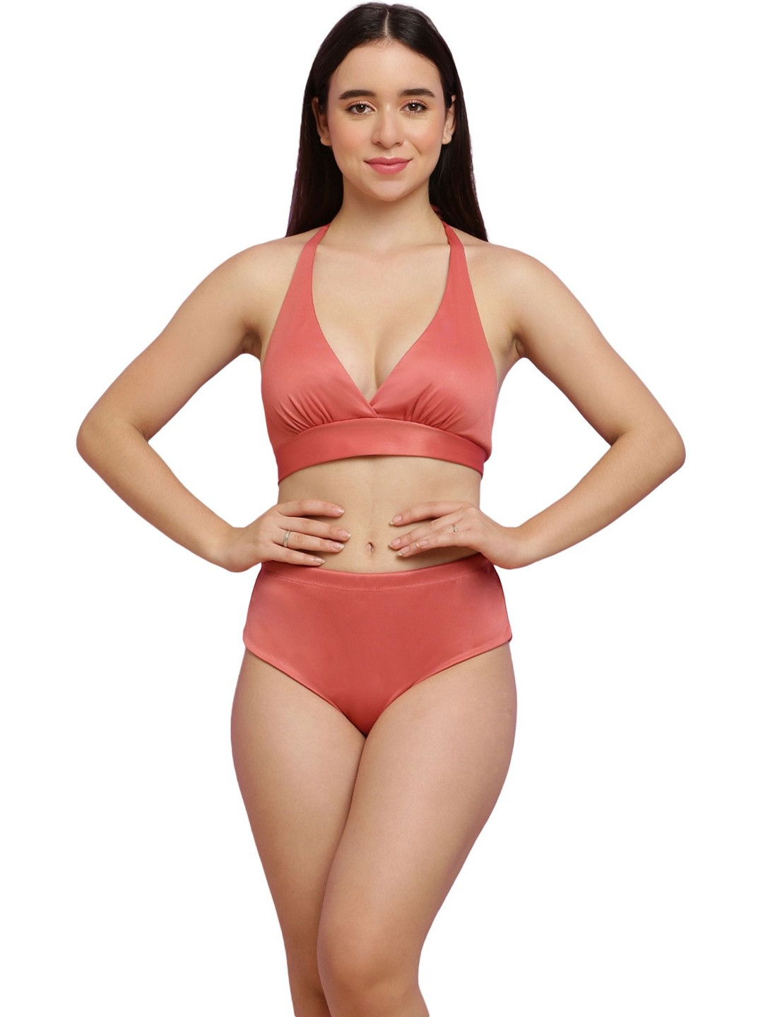 TATAIYA Women Halter-Neck High Waist 2 Piece Bikini Swimsuit