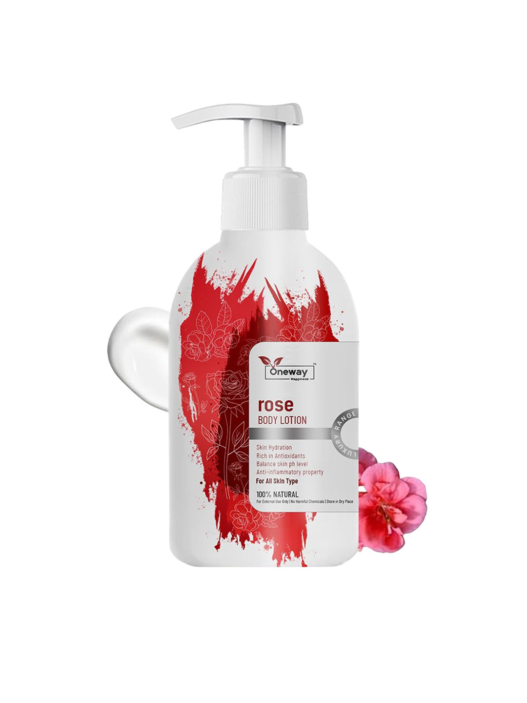 Oneway Happiness Rose Body Lotion With Aloe-Vera & Vitamin E - 300 ml