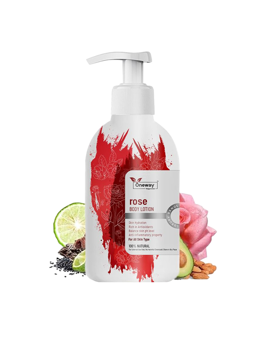 Oneway Happiness Rose Body Lotion With Aloe Vera - 300 ml