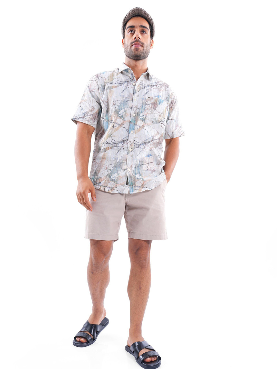 Estilocus Men Regular Standard Fit Abstract Printed Cotton Casual Shirt