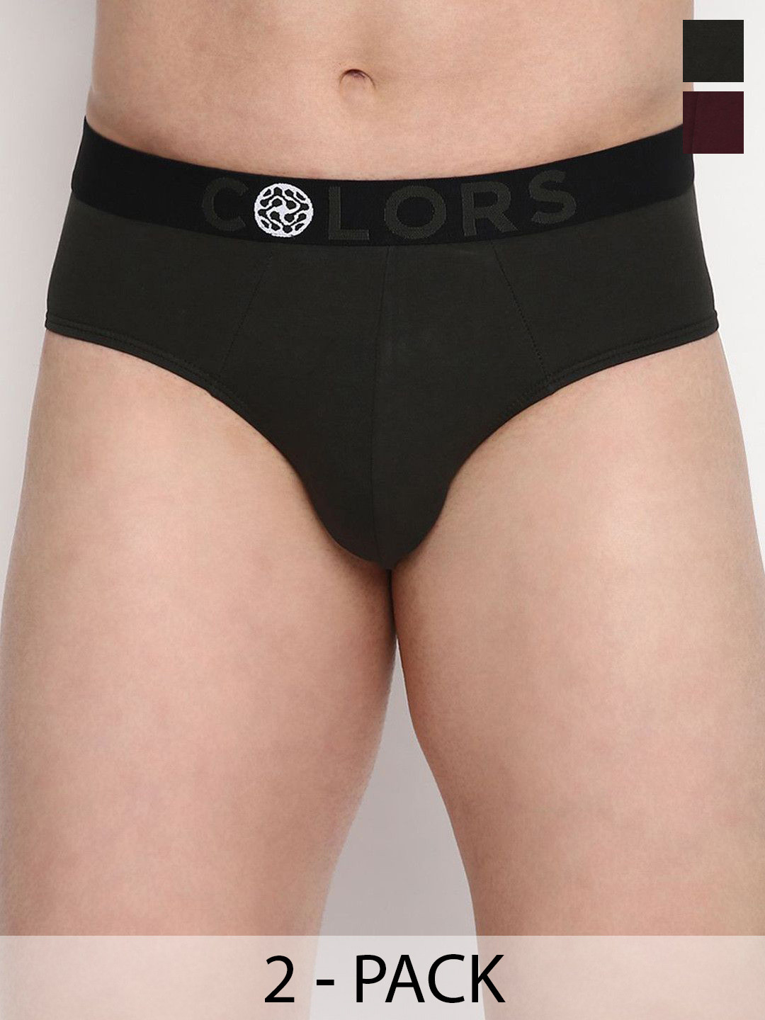 COLORS by Rupa Frontline Men Pack of 2 Mid-Rise Basic Briefs