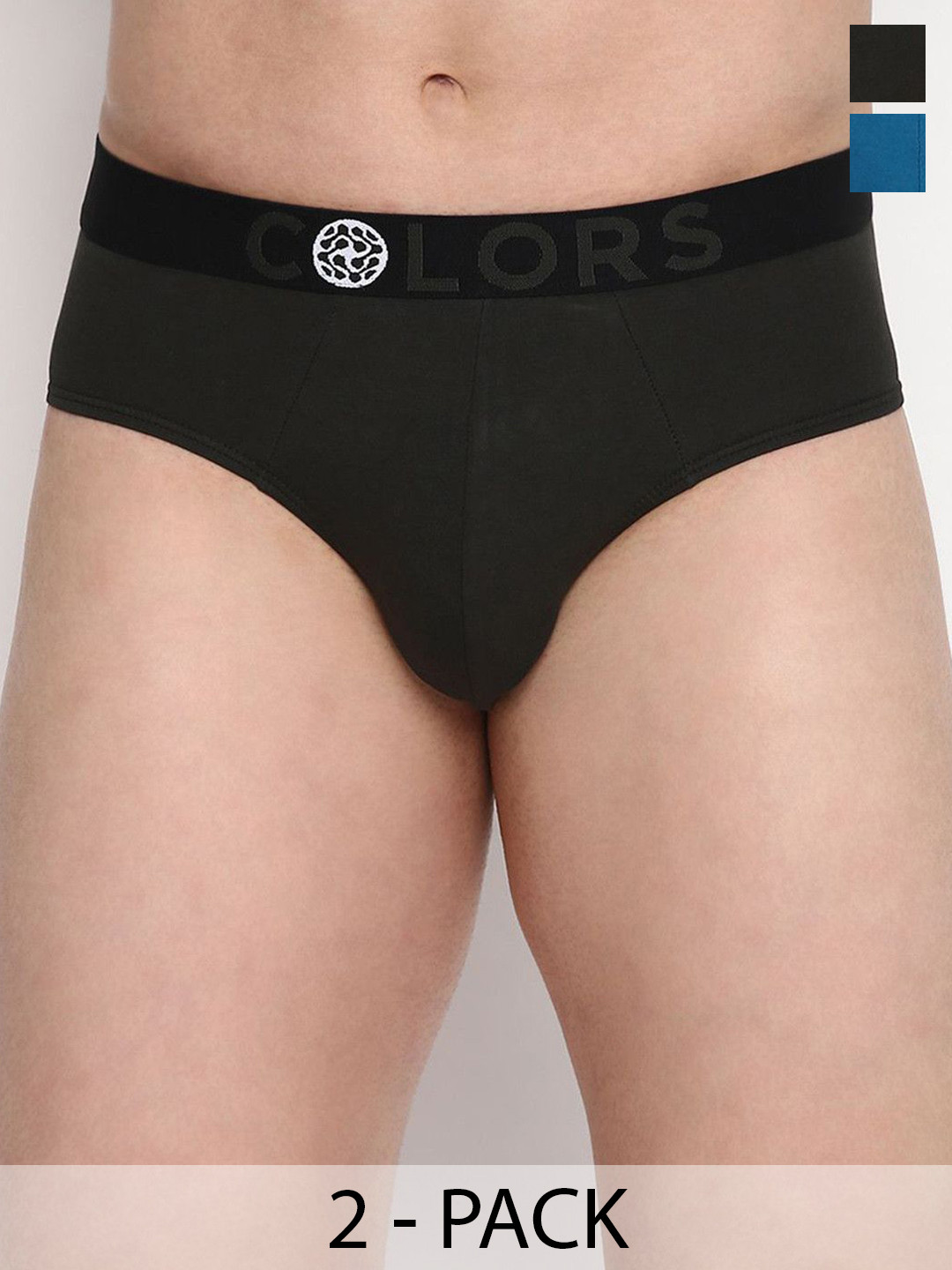 COLORS by Rupa Frontline Pack Of 2 Mid-Rise Basic Briefs
