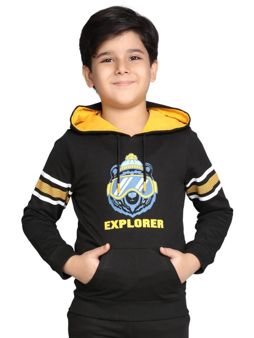 PLUM TREE Boys Hooded Sweatshirt with Raised Print