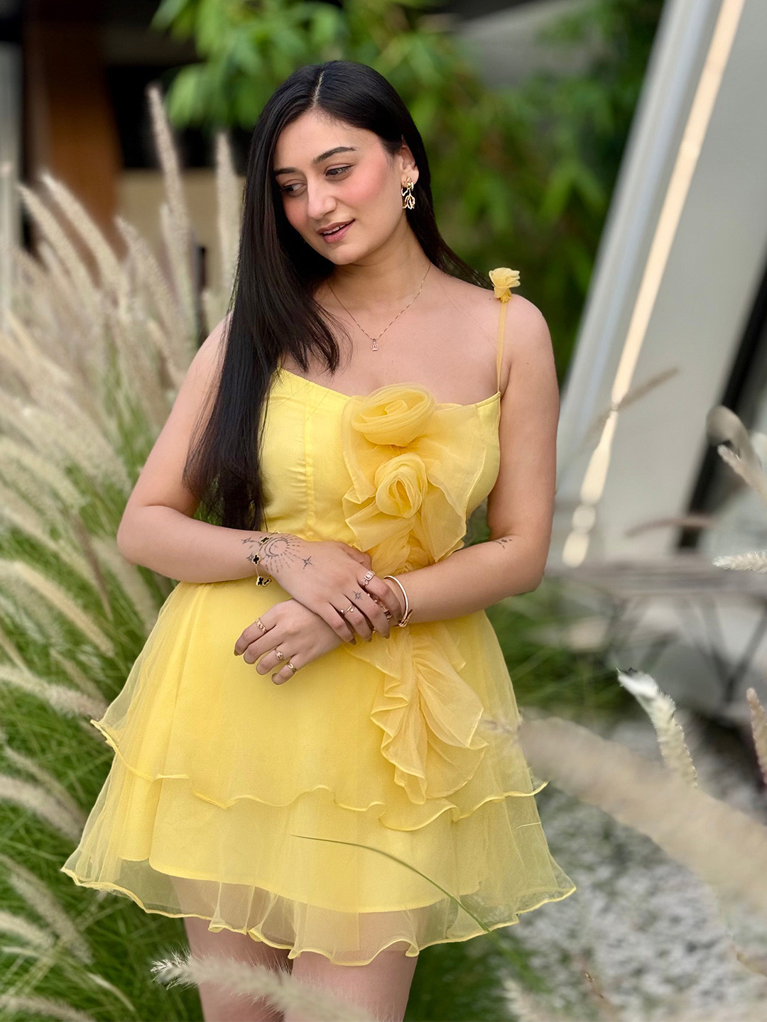 TAILORMADE CLOTHING Shoulder Straps Fit & Flare Mini Dress