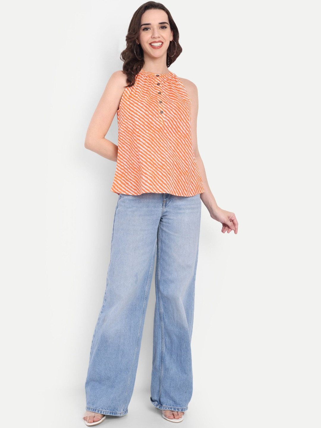 FairLeaf Diagonal Striped Cotton Top