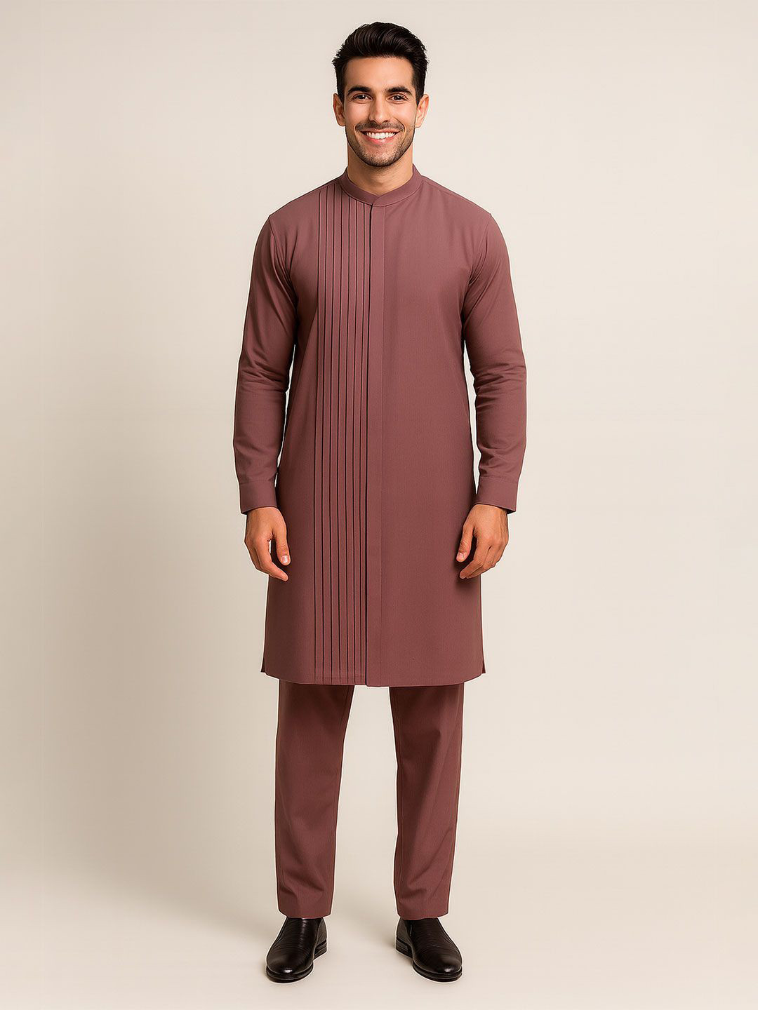 BARARA ETHNIC Striped Self Design Cowl Neck Kurta