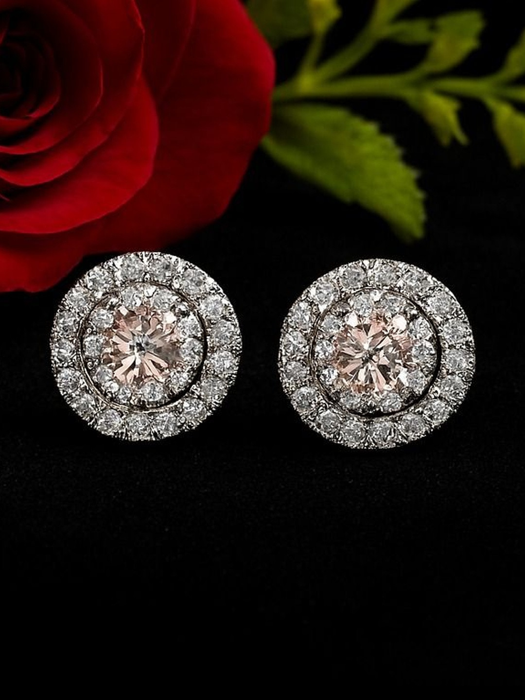 Nakoda Art Jewellery Women White American Diamond Earrings