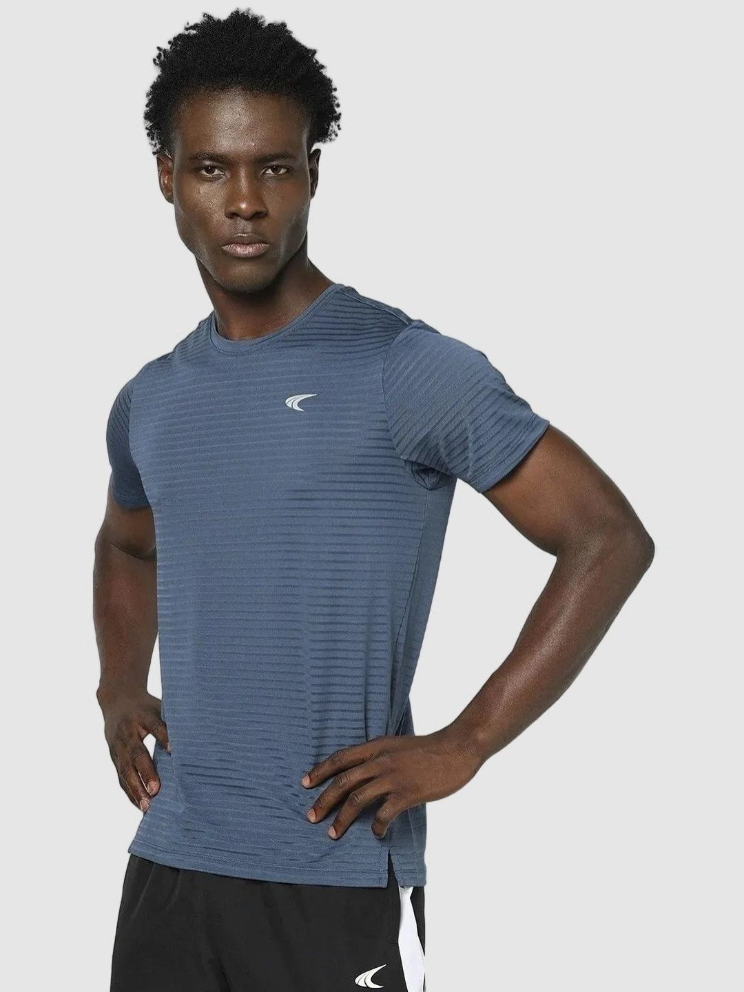 Performax Men Self Design Round Neck T-shirt