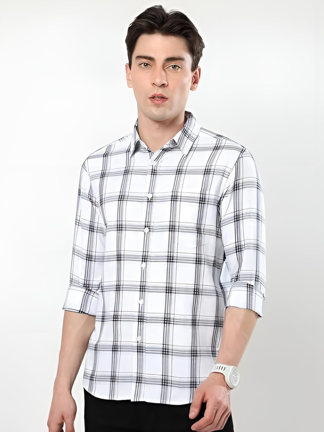 GLORYBOYZ Men Checkered Cotton Casual Shirt