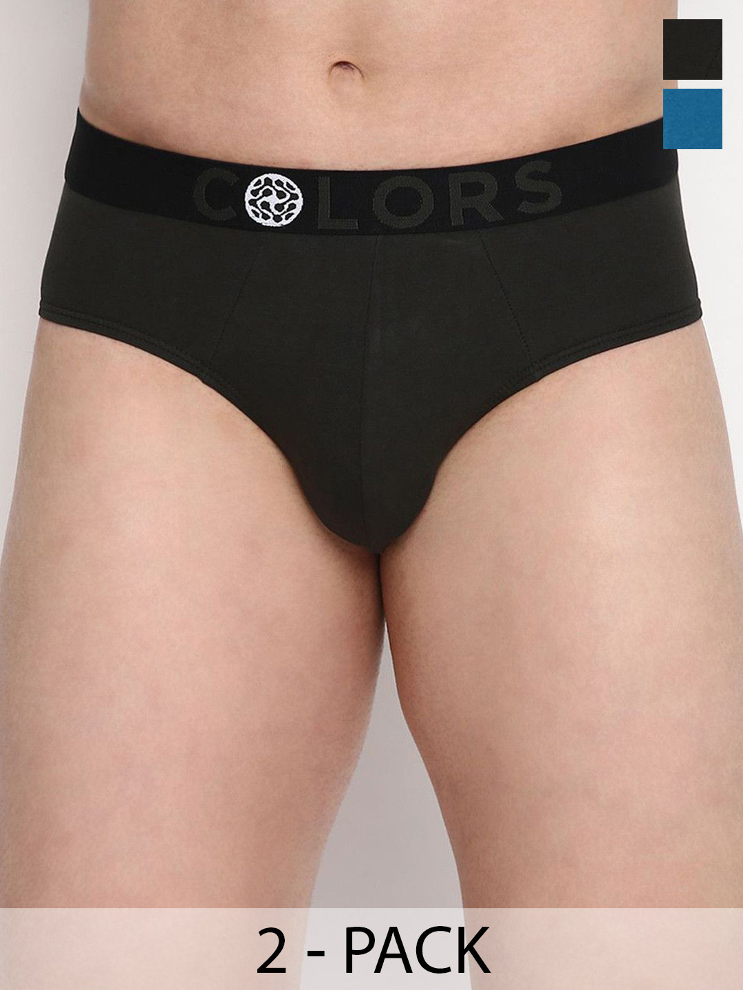 COLORS by Rupa Frontline Pack Of 2 Mid-Rise Brand Logo Basic Briefs
