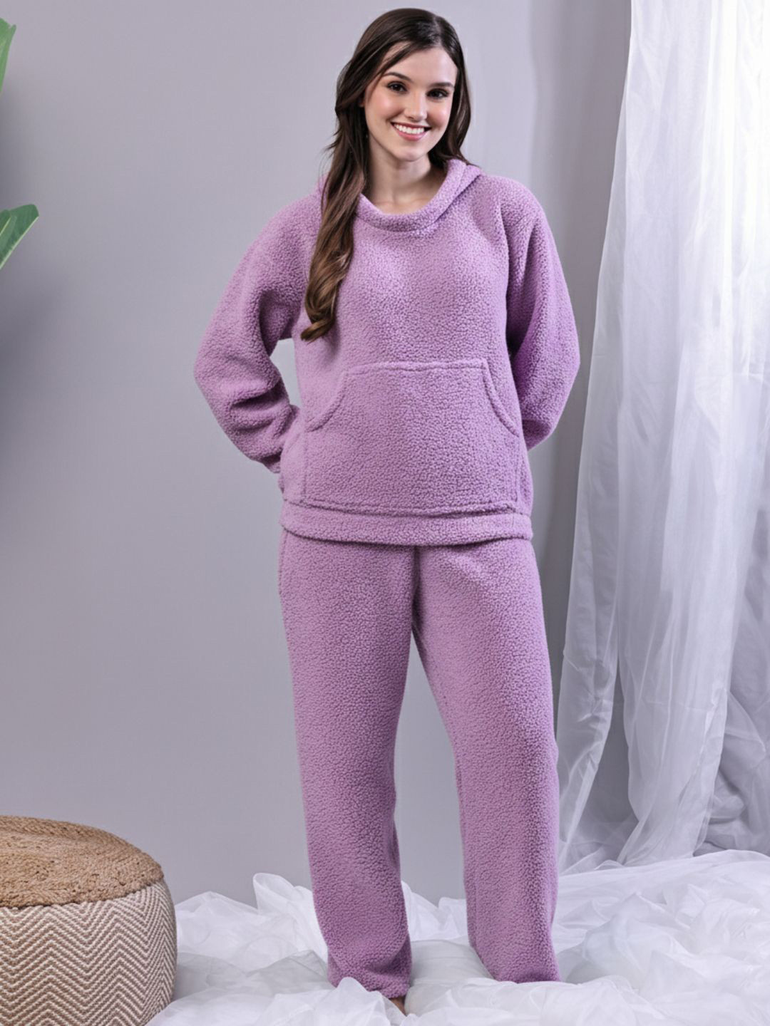 TAG 7 Wool Blend Solid Night suits