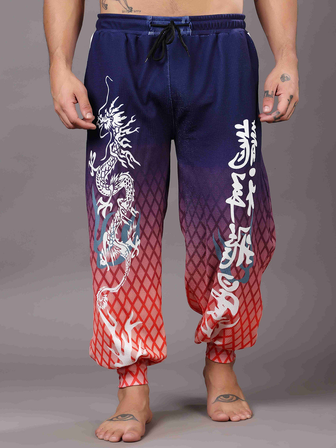 Flirty Soul Men Graphic Dragon Printed Regular Fit Track Pant