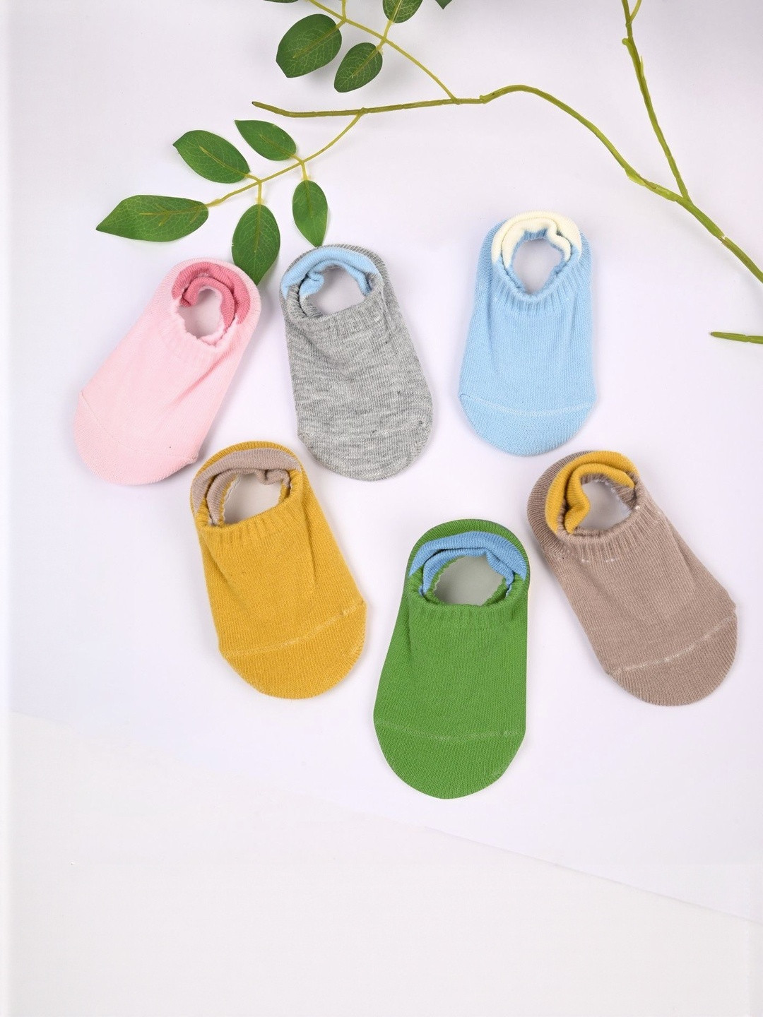 Kolor Fusion Kids Pack of 6 Anti Skid No Show Loafer Socks