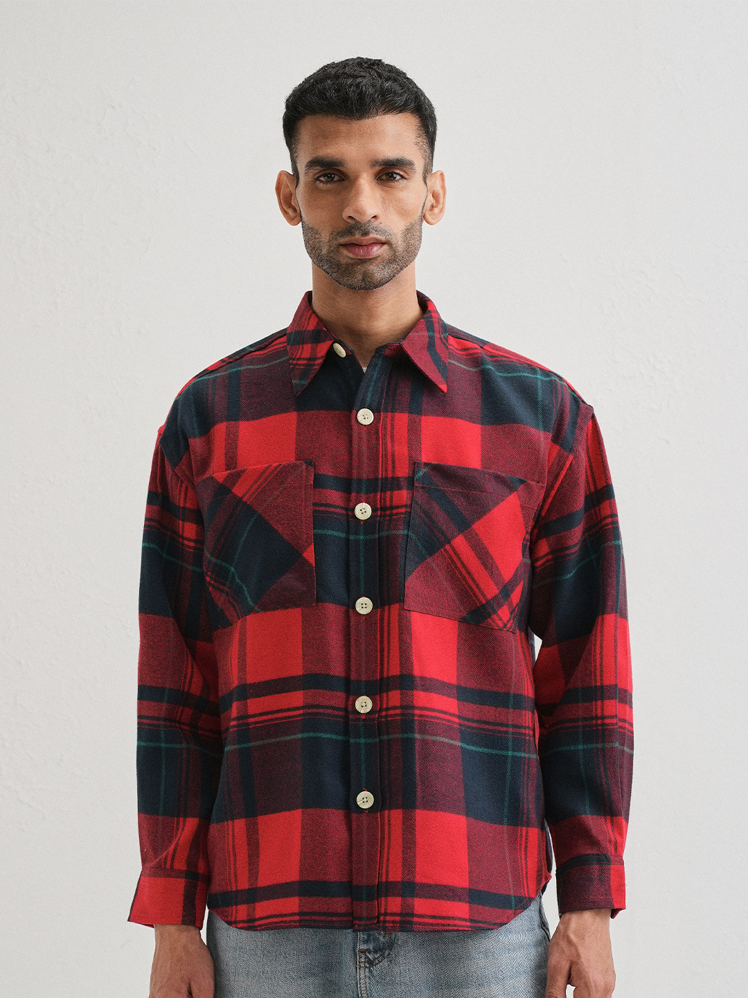 Banana Club Men Checked Relaxed Fit Shacket