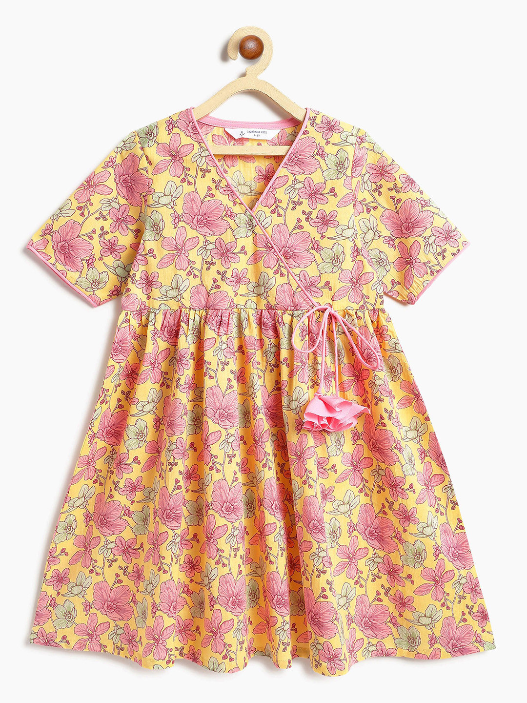 Campana Girls Floral Printed Screen Print Daily Cotton Anarkali Kurta