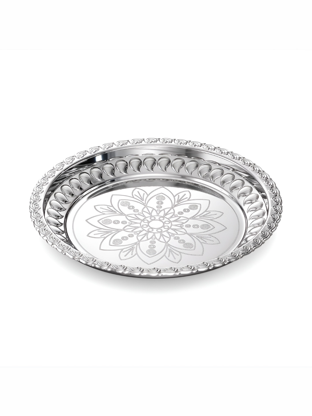 Joyalukkas Silver Round Pooja Thali