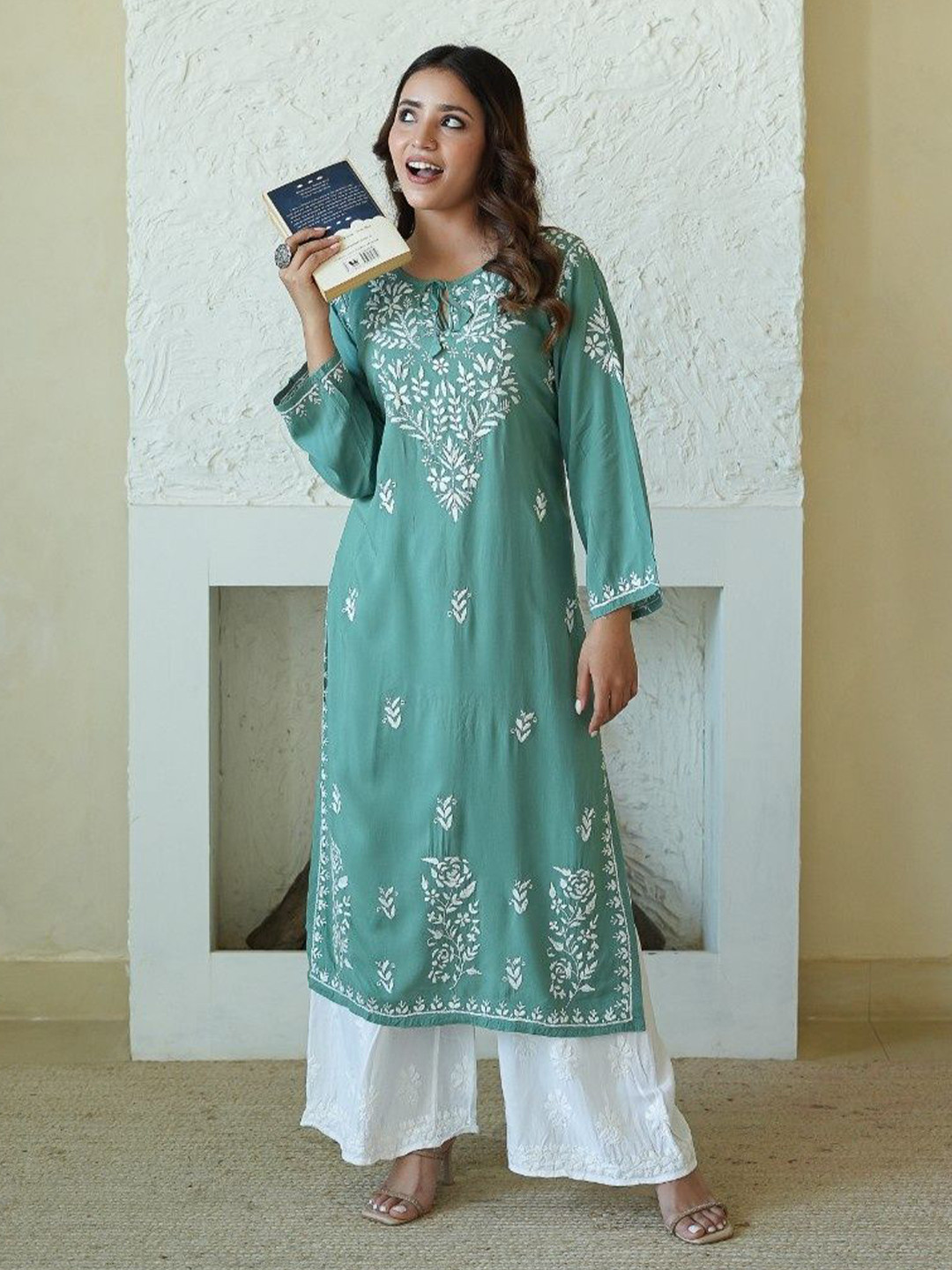 Ethnic Threads Women Premium Modal Chikankari Kurta