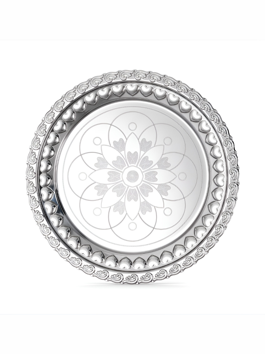Joyalukkas Unisex Silver Round Pooja Plate