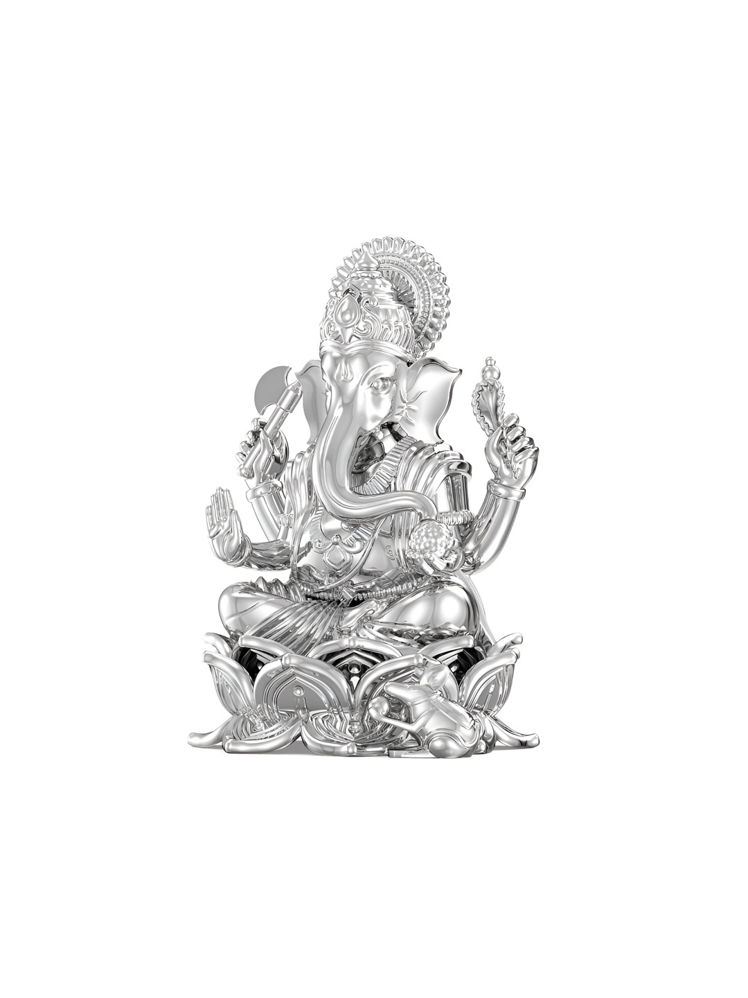 Joyalukkas Religious Lord Ganesh Idol Silver Showpieces
