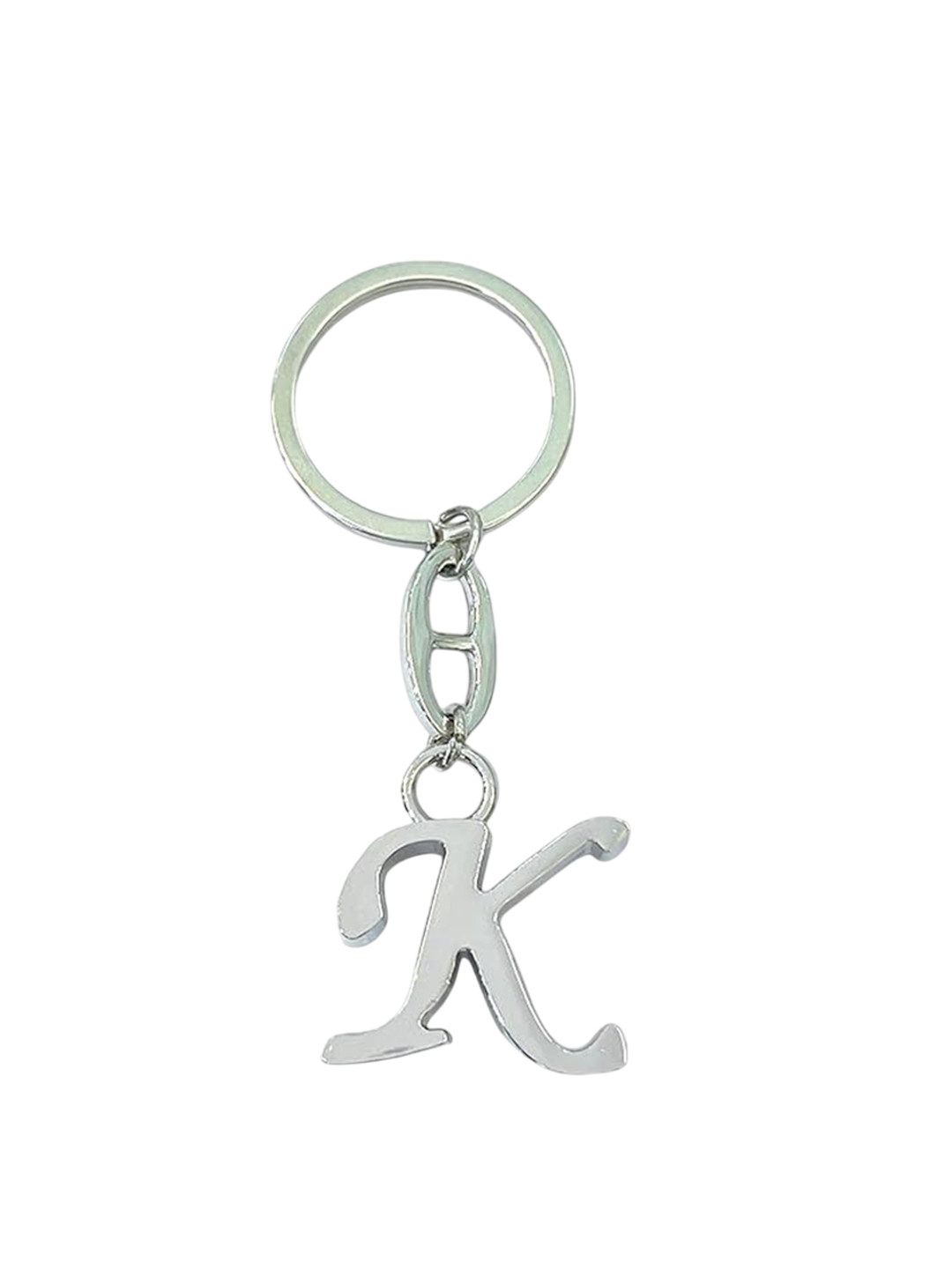 AUGEN Stainless Steel Alphabet Letter K Keychain