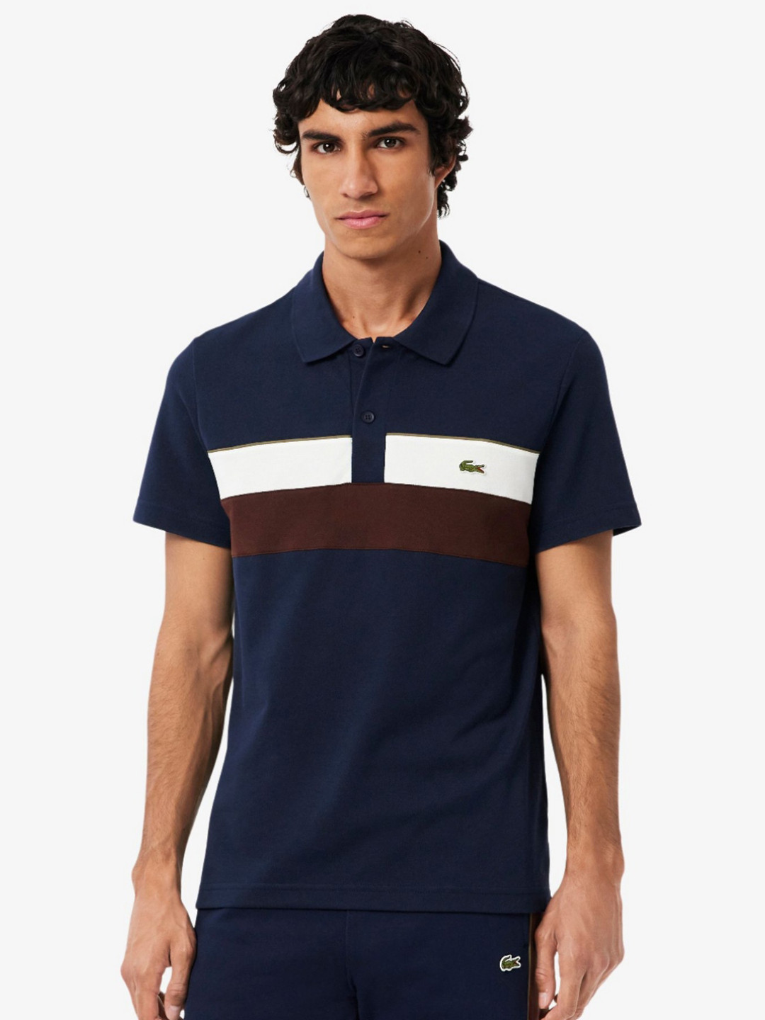 Lacoste Colourblocked Polo Collar Pure Cotton T-shirt