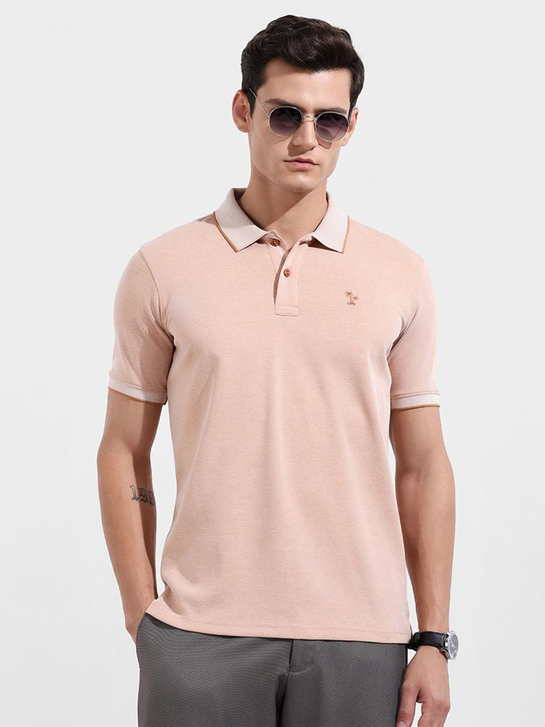 The Indian Garage Co  Brand Logo Polo Collar Cotton  T-shirt