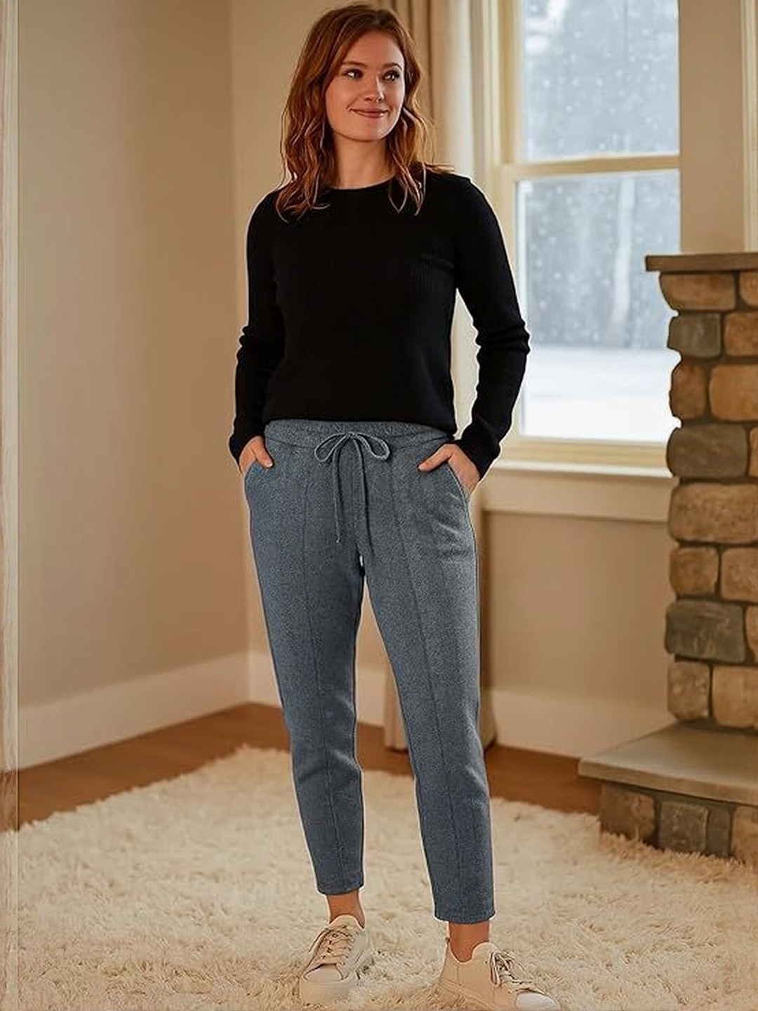 Eleg & Stilance Unisex Grey Solid Track Pants