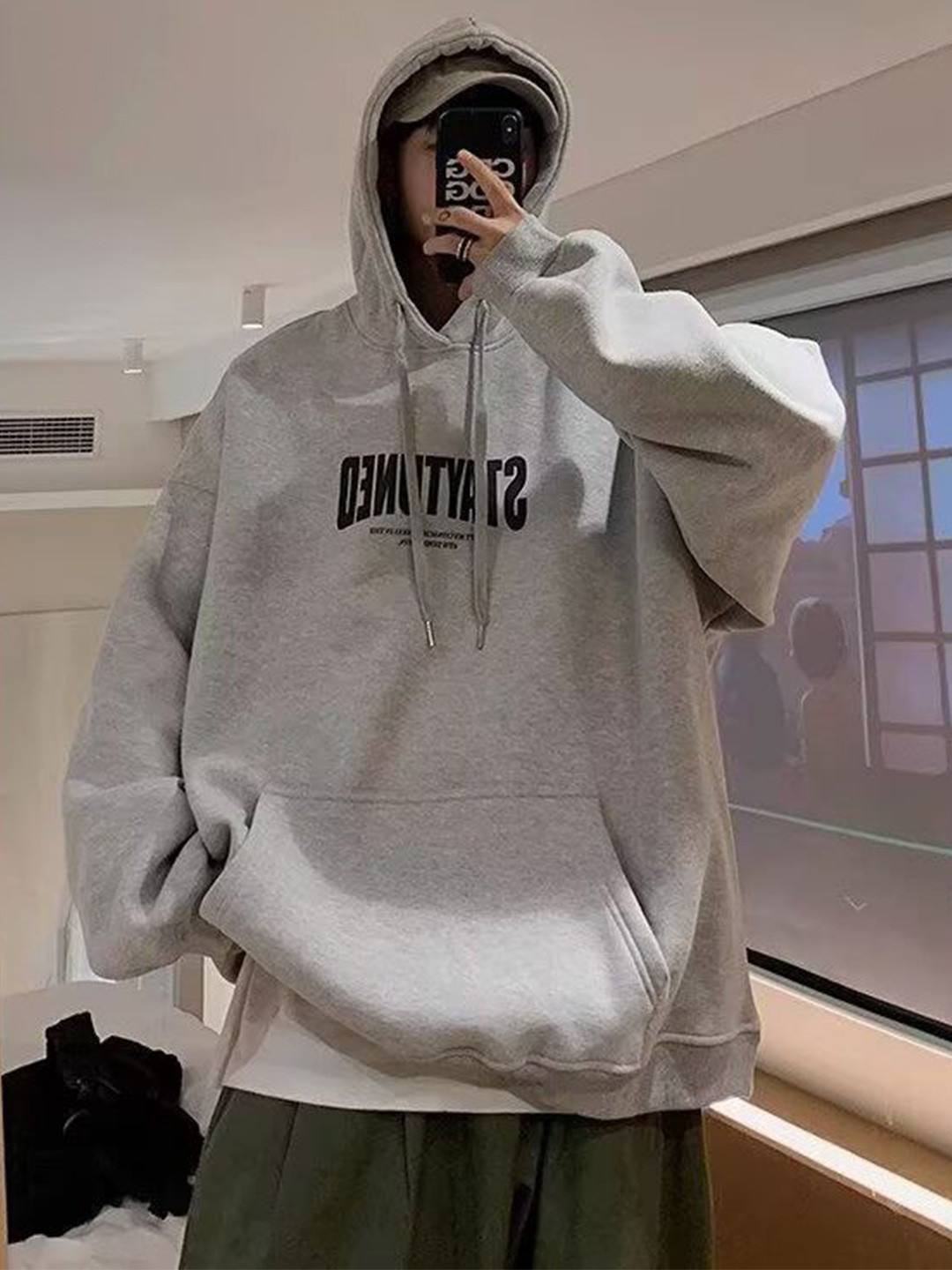StyleCast x Revolte Men Typography Hooded Sweatshirt