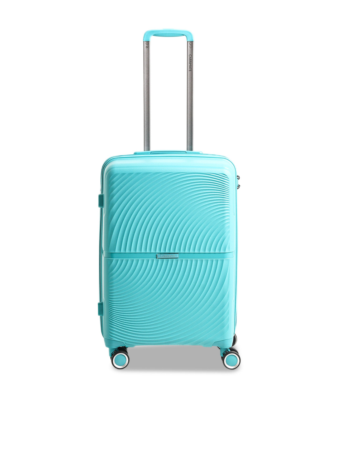 CARRIMATE Cyan Textured Hard-Shell Cabin Trolley Bag