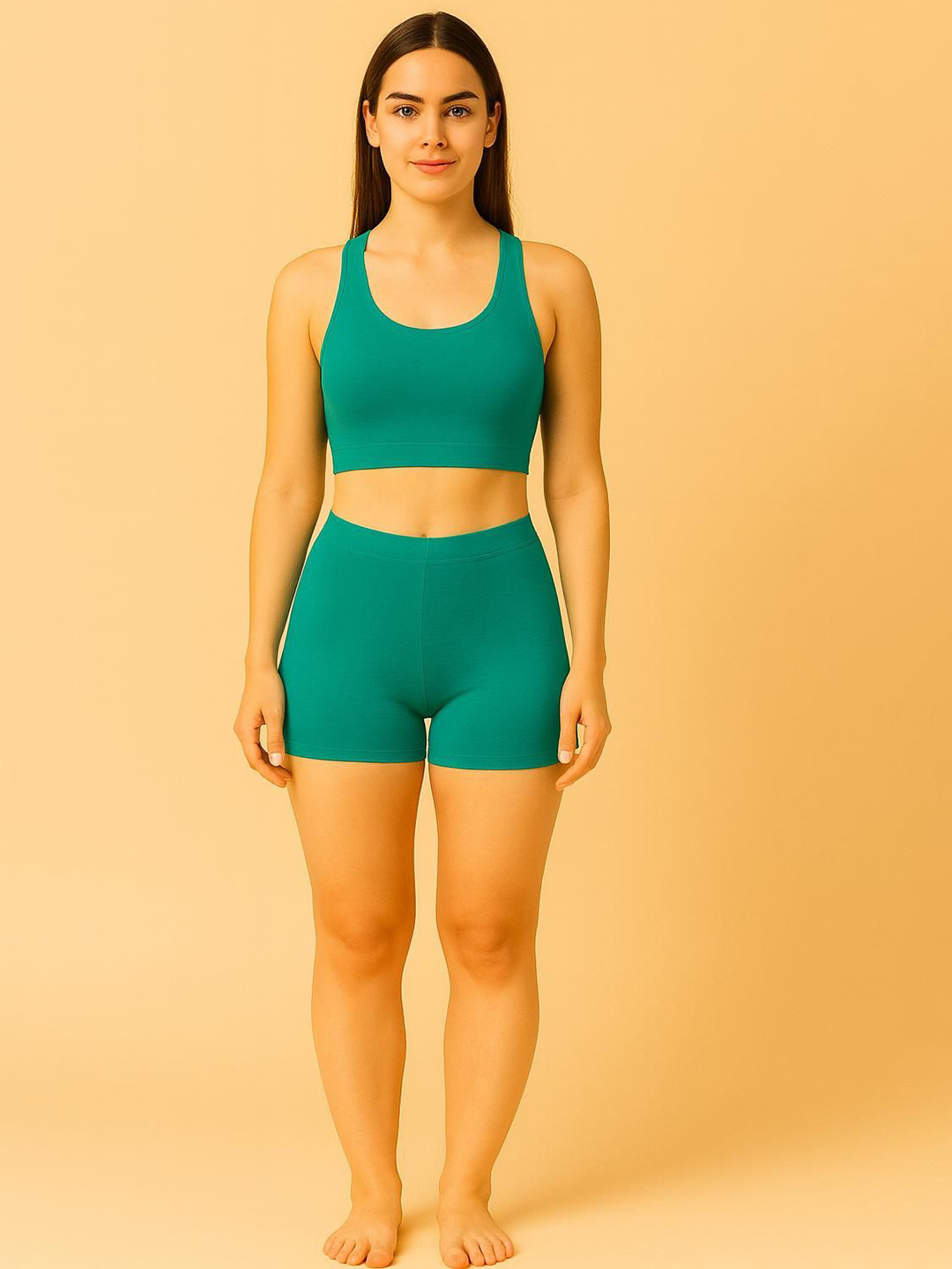 DRAXSTAR Women Skinny Fit High Coverage Cotton Concealed Waistband Yoga Shorts