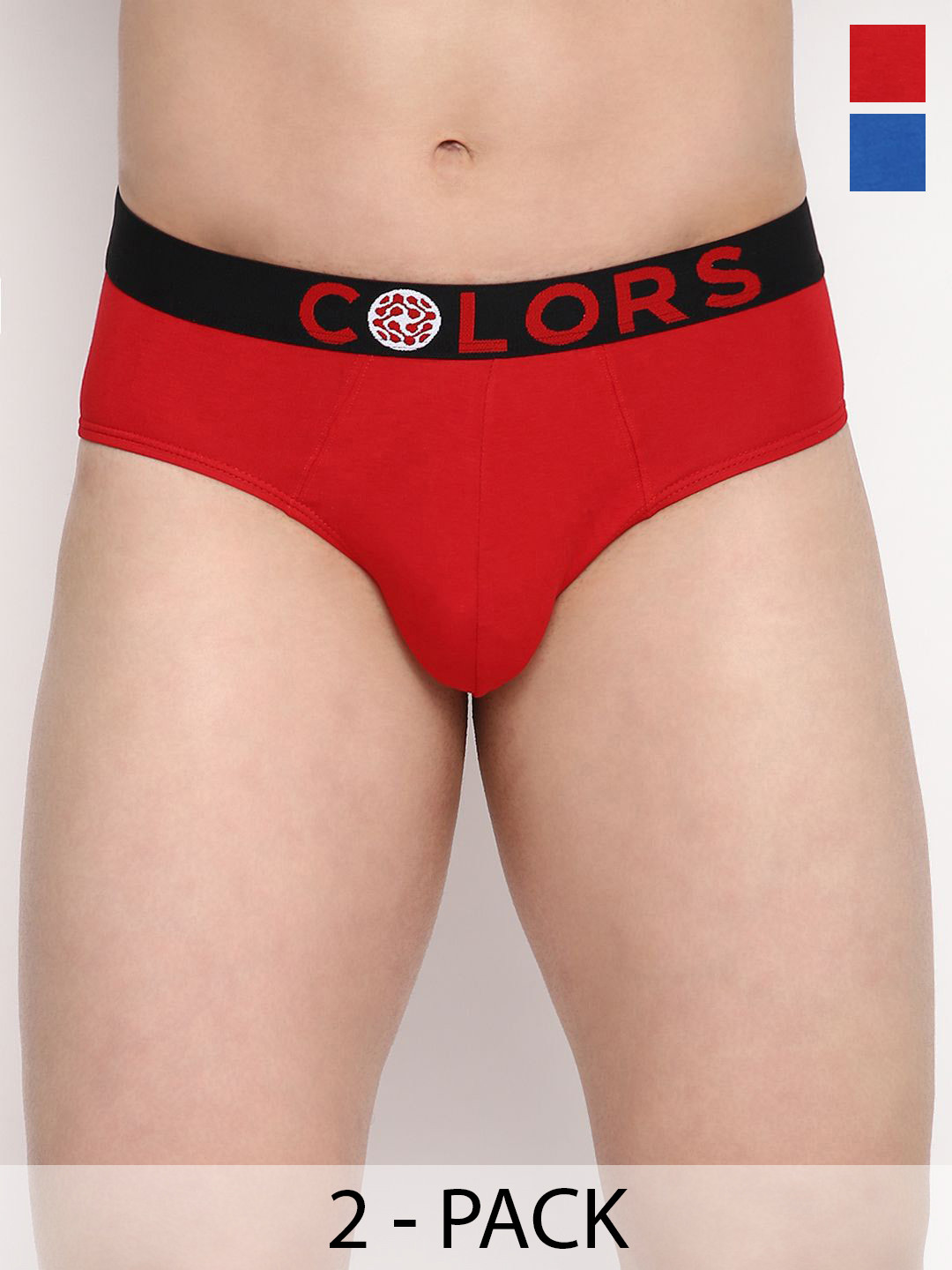 COLORS by Rupa Frontline Pack Of 2 Mid Rise Outer Elastic Basic Briefs