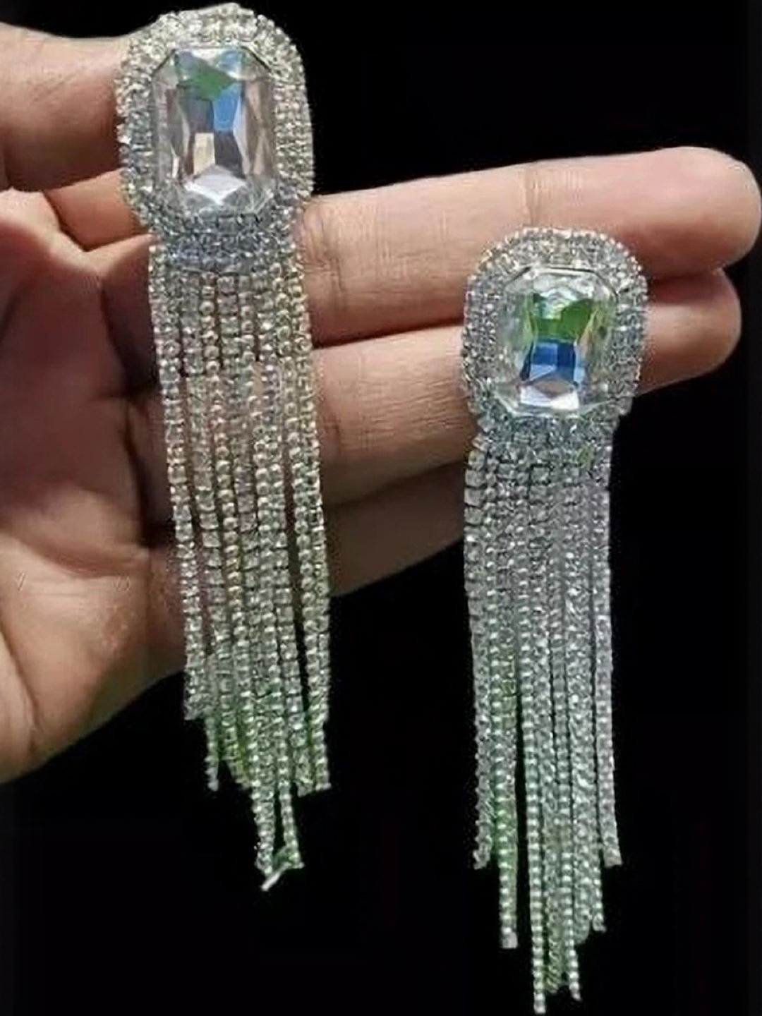 P. R. PRINTS  Silver-Plated Metal Earrings