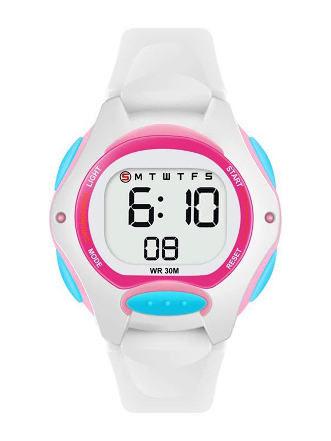 KIDSUN Kids Dial & Straps Digital Multi Function Watch 8001_WHITE_WHITE