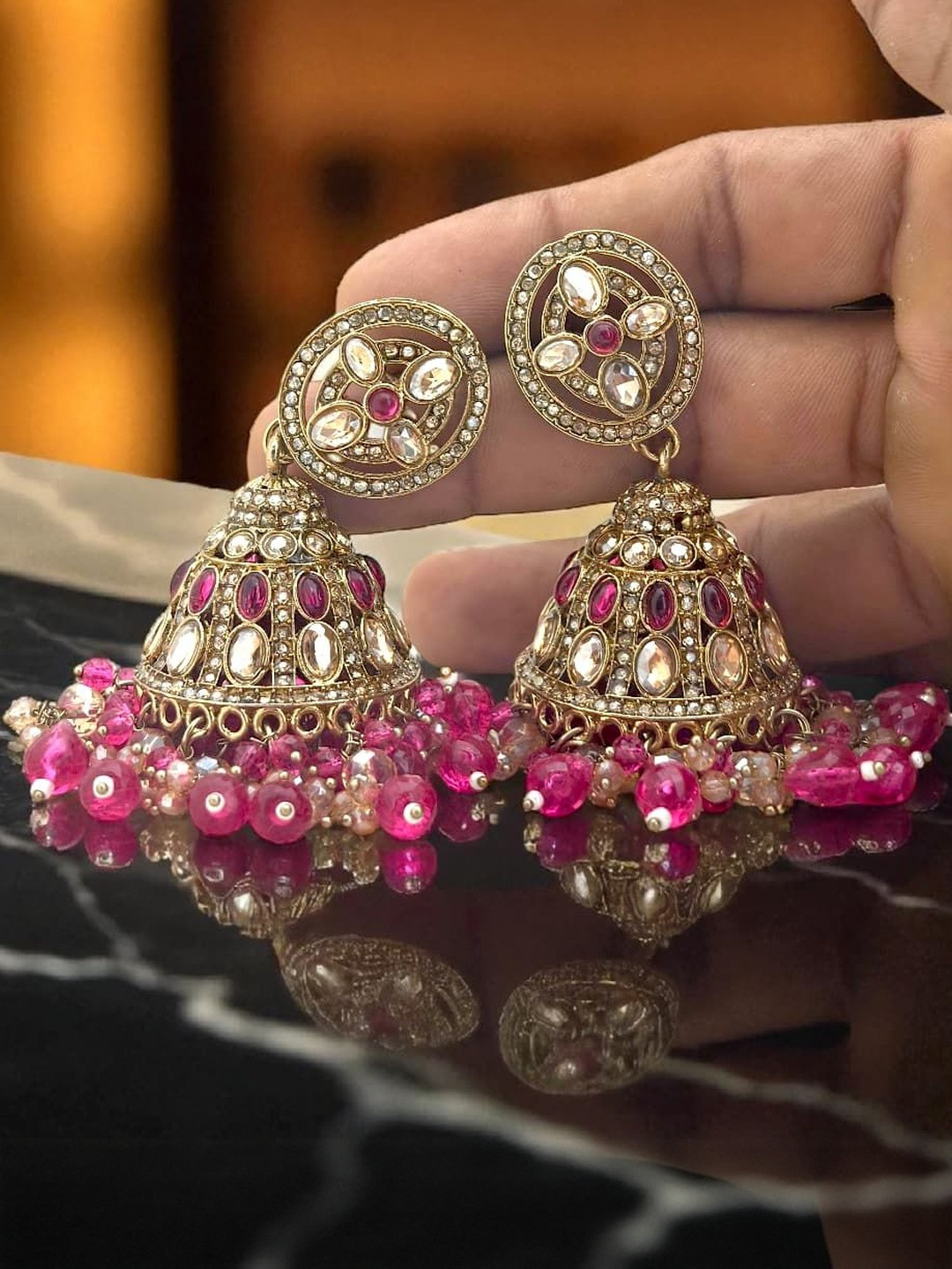 BFC - BUY FOR CHANGE Women Gold-Plated Alloy Jhumka Earrings