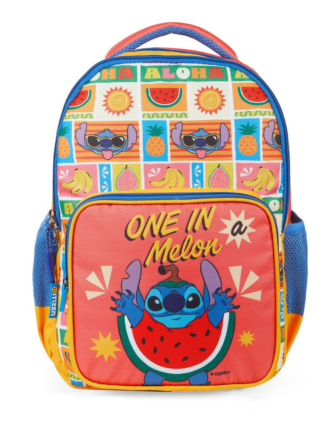 Citizen Kids One in Melon Contrast Detail Medium Backpack with Reflective Strip