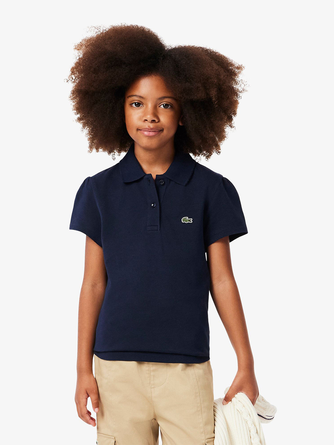 Lacoste Girls Polo Collar Pure Cotton T-shirt