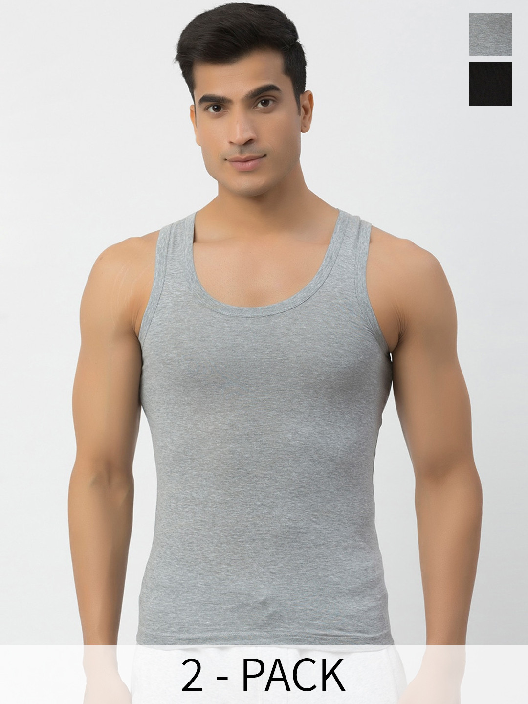 John Players Pack Of 2 Cotton Innerwear Vests