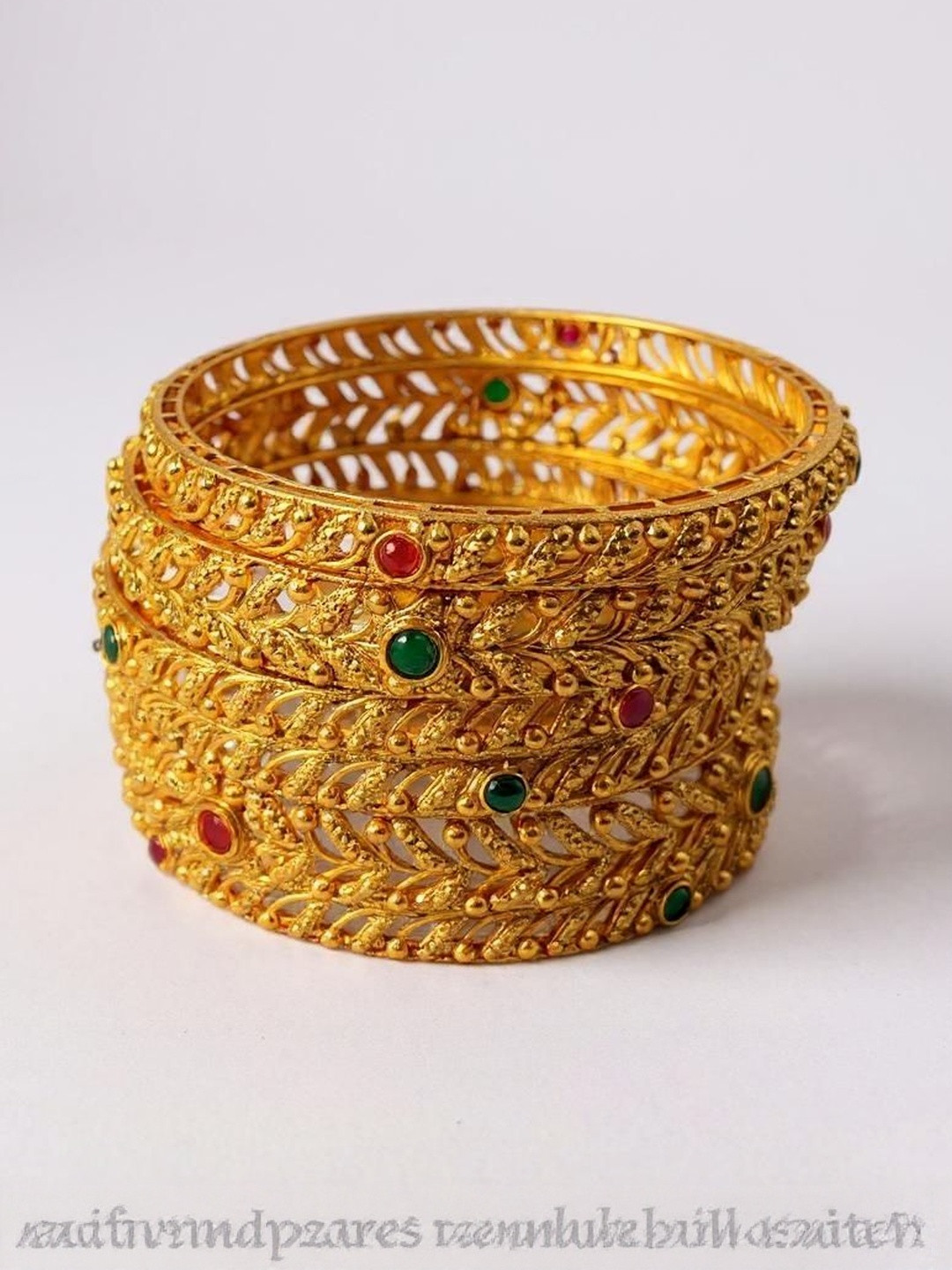 ANTIQUE JEWELLERY Women Matte Gold-Plated Bangles