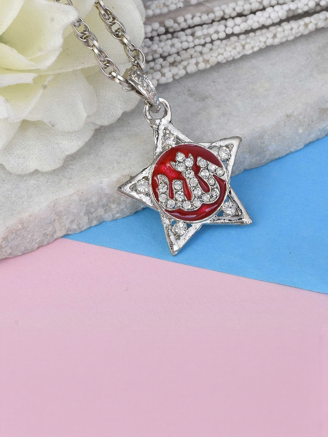 DZINETRENDZ Silver-Plated Star Shaped Pendants with Chains