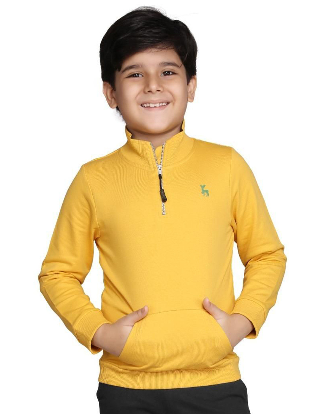 PLUM TREE Boys Half Zip-Up Mock Neck Pullover Sweatshirt
