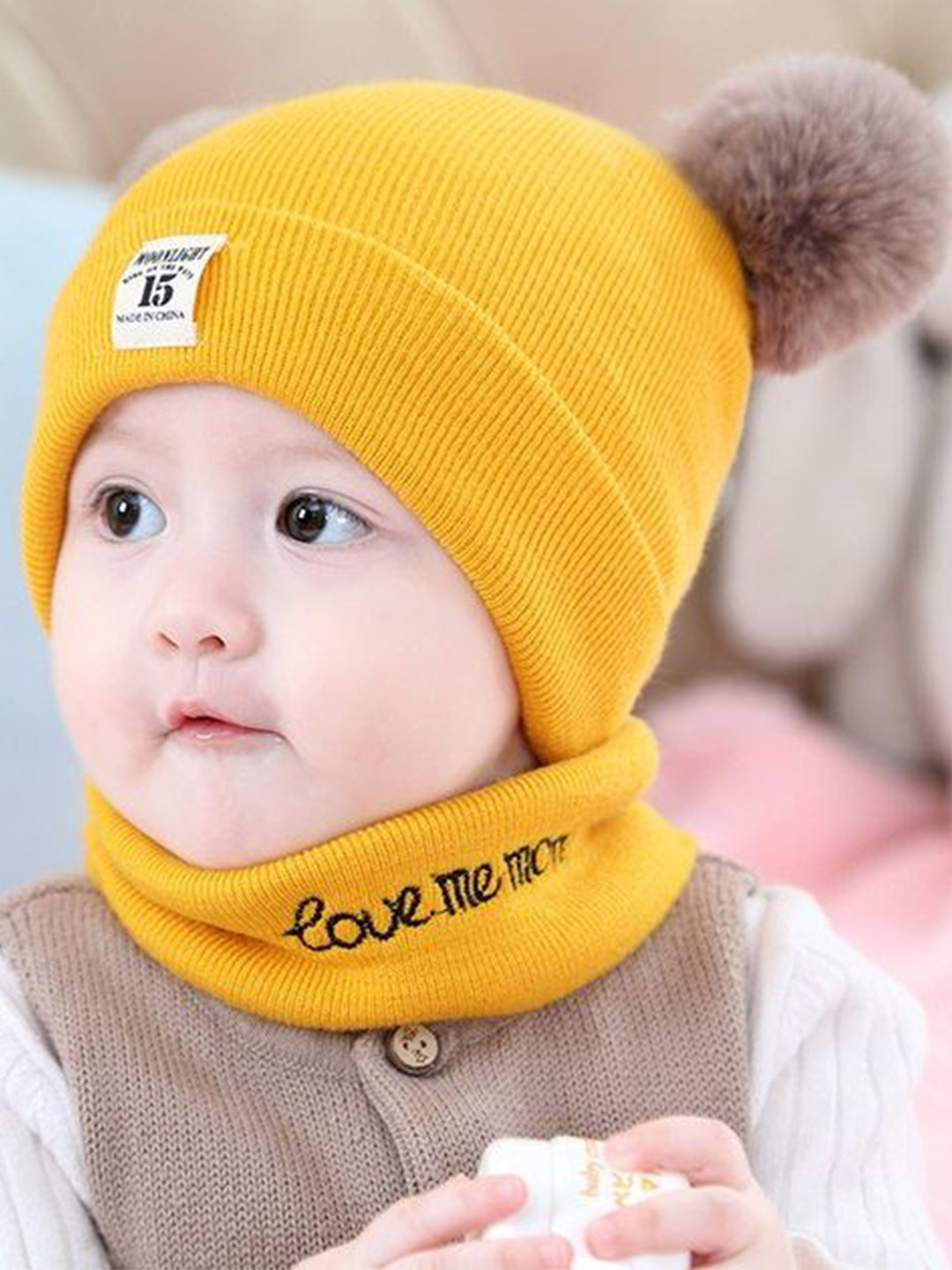 REFFER Kids Embroidered Woollen Winter Beanie