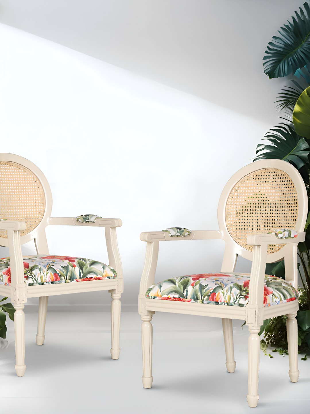 GLOBALLY INDIAN Beige Printed Lounge Chair