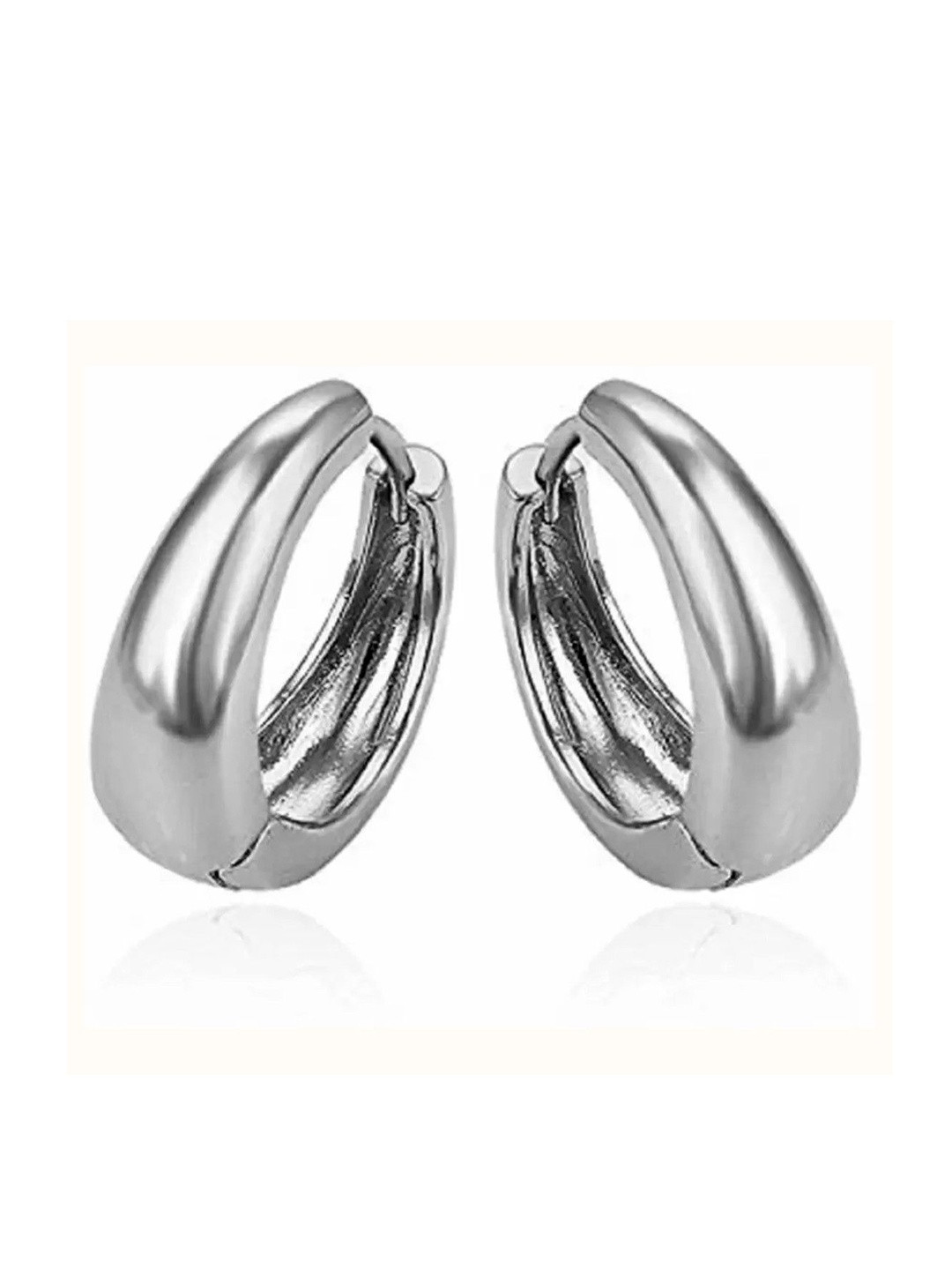 Vivnits Silver-Plated Circular Shaped Korean Half Hoop Earrings