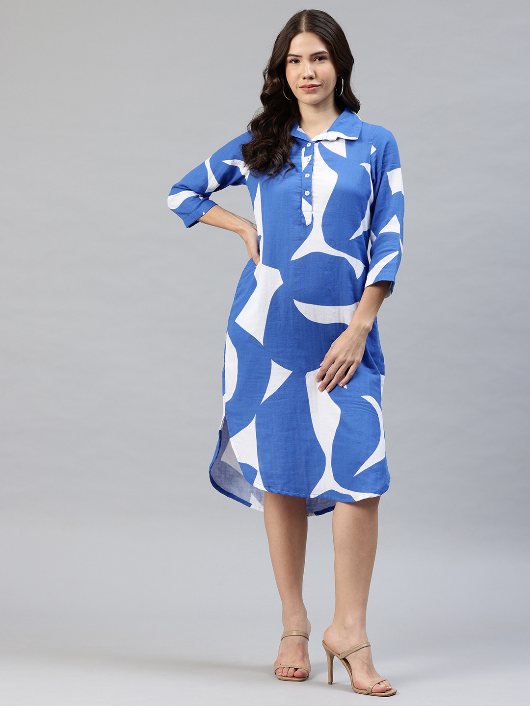 Ayaany Abstract Print Shirt Dress