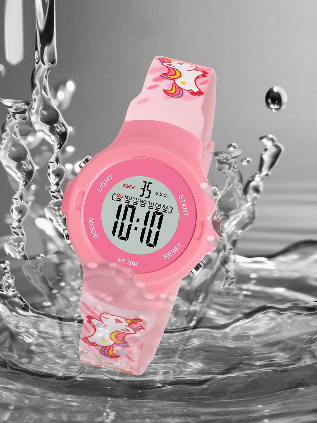 KIDSUN Girls Dial & Straps Digital Multi Function Watch 878_PINK_PINK